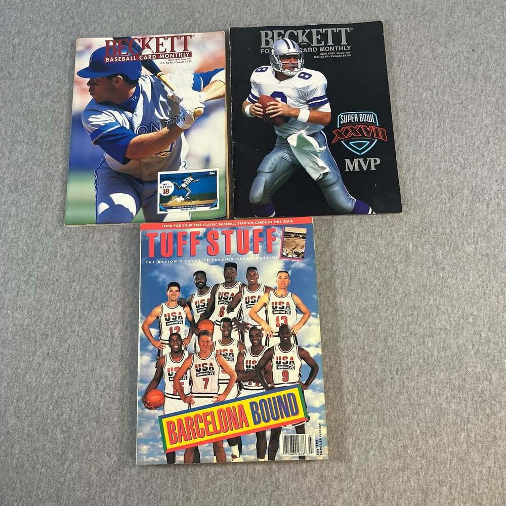 Lot of 3 Vintage 2 Beckett April 1993 & 1 Tuff Stuff July 1992 Sports Magazines
